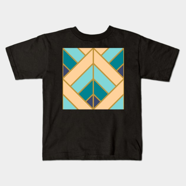 Geometric Pattern: Art Deco Diamond: Dream Kids T-Shirt by Red Wolf